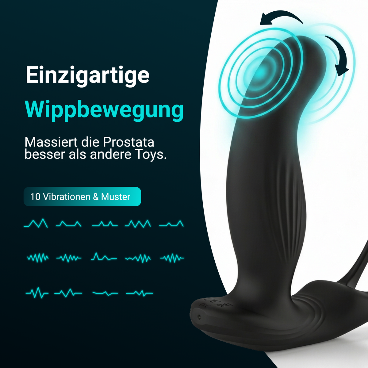 Heatstim Pro mit beweglichem Kopf, der die Prostata massiert, 10 Vibrationsmodi