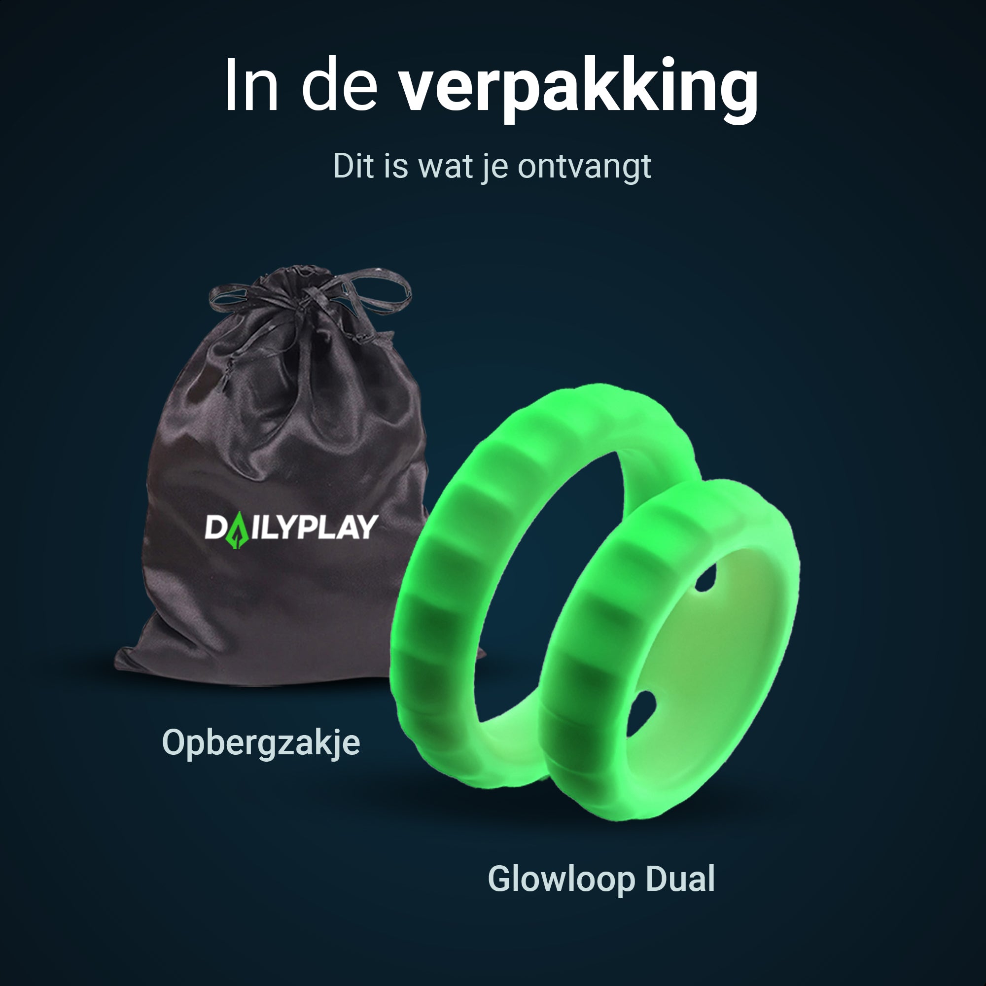 Glowloop Dual - Glow in the Dark Cockring